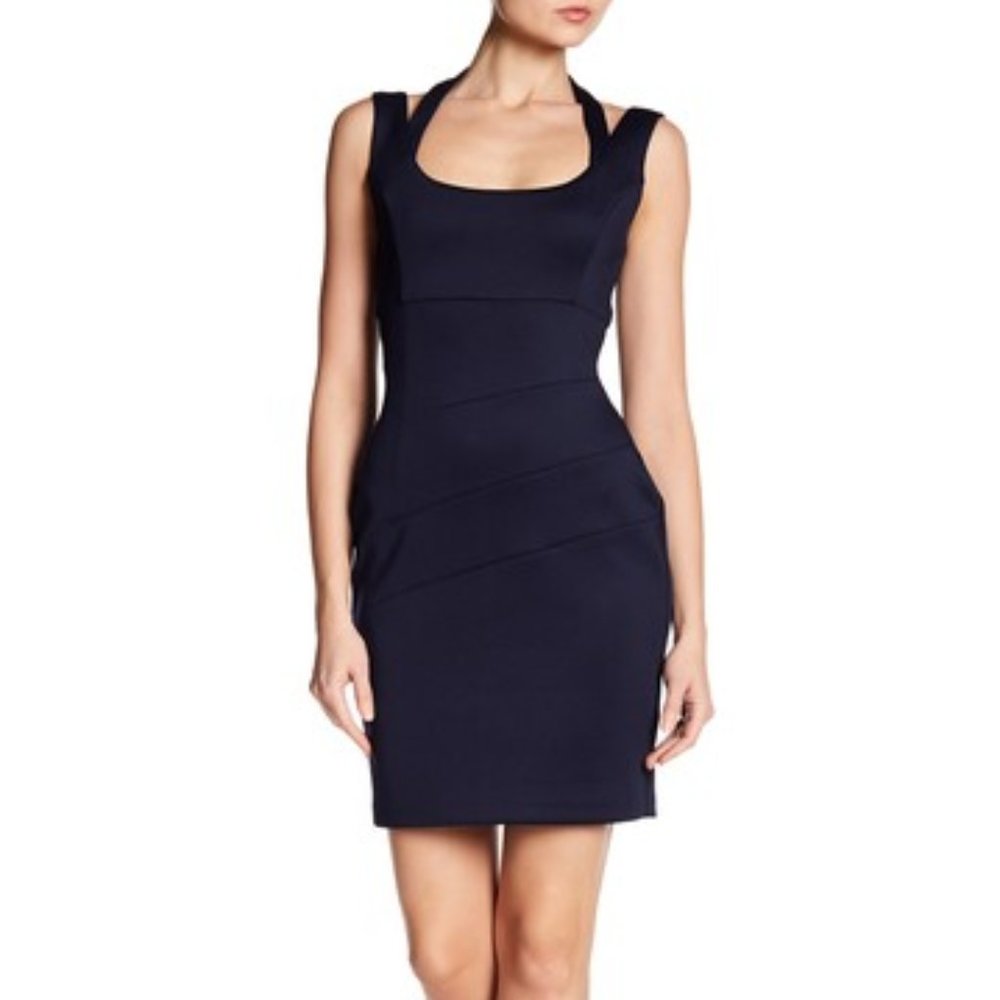 Black Guess body con halter cutout dress size 6